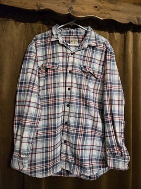 RedHead Plaid Dress Shirt in White, Blue & Red